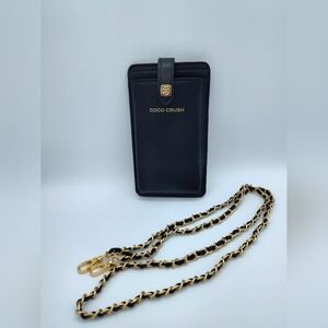 CHANEL Coco Crush Black Phone Holder Crossbody VIP Gift Chain Strap NWT Boxed